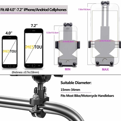 Motorcycle Motorbike Phone Mounts Rearview Mirror Mount Stand RoHS Approved